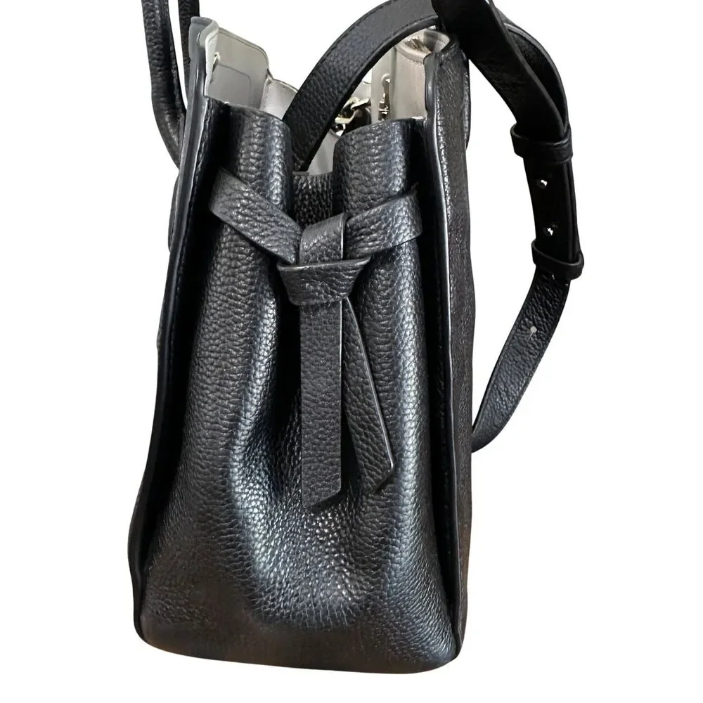 Kate Spade New York Satchel Black Pebbled Leather Crossbody Medium Bag